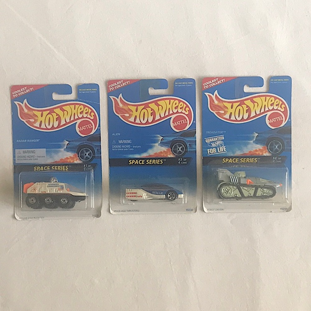 Mattel 1995 Hot Wheels Space Series Cars (Set of 3)